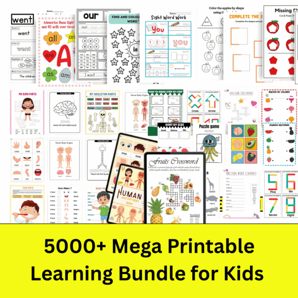 5000+ Mega Printable Learning Bundle for Kids