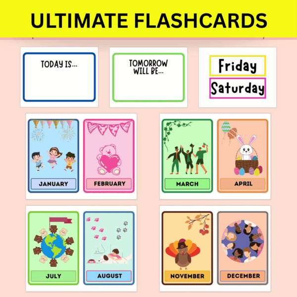 450+ Ultimate Flashcards Bundle for Kids – Printable Learning Cards (Ages 2–10) - Image 3